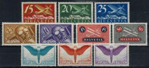 Switzerland - Air Mail - Scott C3-C12 MH (S)