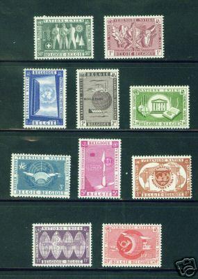 BELGUM BELGIQUE Scott 516-25 MH* UN stamp set CV$7.90