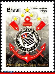 3145 BRAZIL 2010 CORINTHIANS, SOCCER FOOTBALL, FAMOUS CLUBS, RHM C-3030, MNH