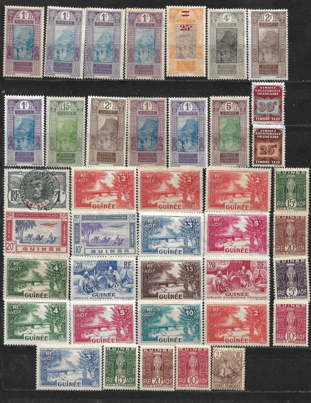 COLLECTION LOT OF 40 FRENCH GUINEA 1906+ STAMPS CLEARANCE