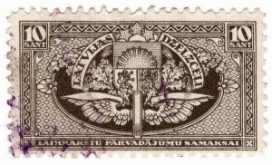 (I.B) Latvia Railways : Parcel Stamp 10s