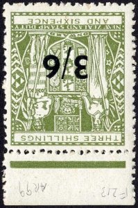 New Zealand 1940-58 SGF213w 3/6 on 3s6d grey-green type II UM cat 55 pounds