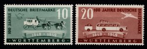 Germany [French Zone] Wurttemberg 1949 Stamp Centenary, Set [Unused]