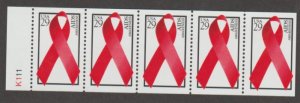 U.S. Scott #2806b Aids Awareness Stamps - Mint NH Booklet Pane