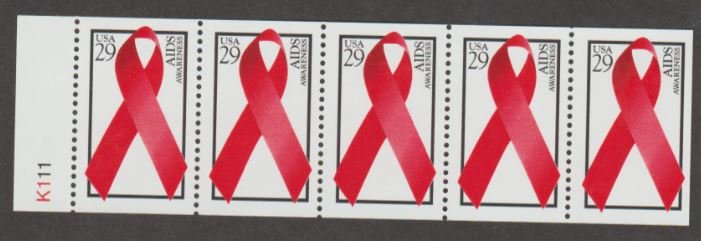 U.S. Scott #2806b Aids Awareness Stamps - Mint NH Booklet Pane