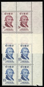 Ireland #171-172 Cat$81, 1959 Guiness, set of two in blocks of four, never hi...
