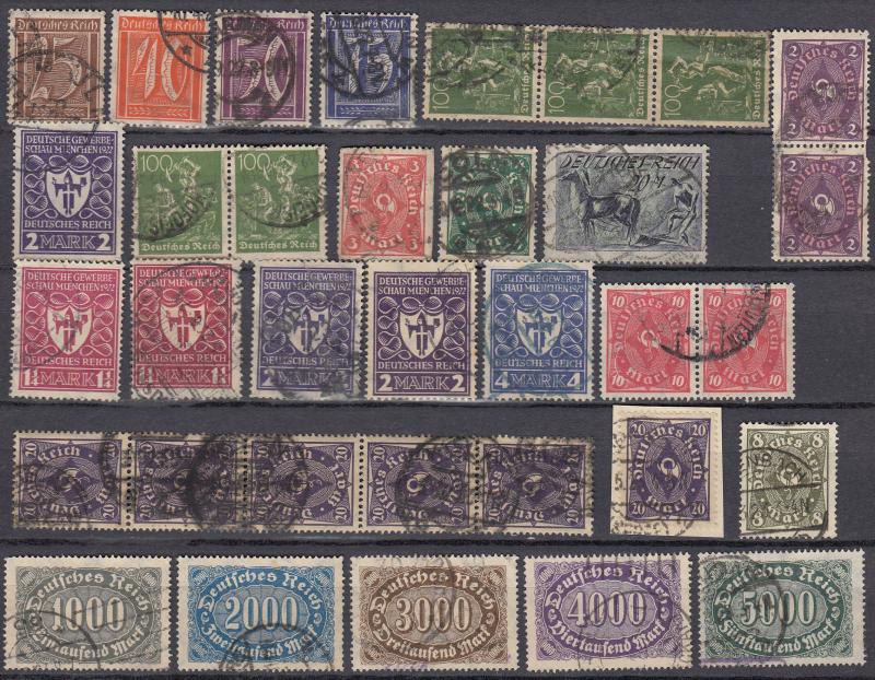 Germany - 1921/1923 Inflation small stamp lot-1 - (971)