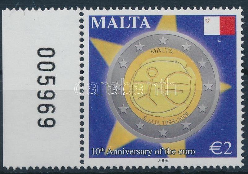 Malta stamp 10th anniversary of Euro margin stamp MNH 2009 Mi 1593 WS191226
