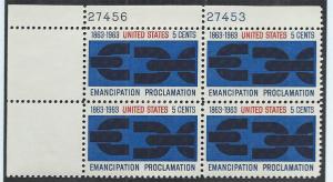 UNITED STATES SC#1233 PL#27456 UL B/4 FVF/MNH 1963