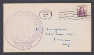 US Mel 724-7 FDC.1932 3c William Penn, Delaware Co Chamber of Commerce cachet