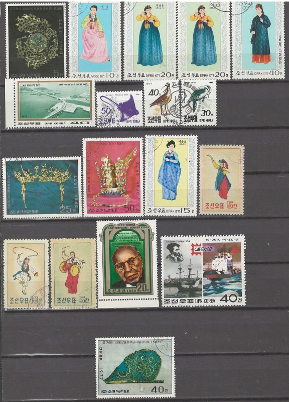 COLLECTION LOT # 4198 NORTH KOREA 18 STAMPS + 2 SS 1960+ CV+$10