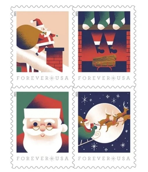 2021 Christmas  forever stamps  5 Booklets 100pcs