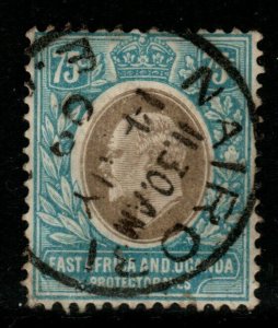 KENYA, UGANDA & TANGANYIKA SG42 1908 75c GREY & PALE BLUE FINE USED