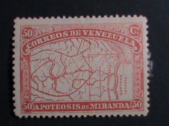 ​1896-VENEZUELA STAMP-SC# 140-  125 YEARS OLD-MAP OF VENEZUELA MINT -STAMP-VF