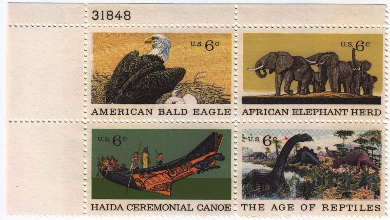 US,#1387/90,1970,MNH,Plate block of 4 stamps,CV$1.00