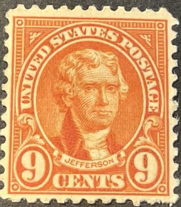 U.S. # 641-MINT NEVER/HINGED---ROSE---SINGLE---1927