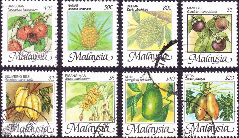 MALAYSIA 1986 40c to $20 Multicoloured Native Fruits of Malaysia SG344/351 Fi...