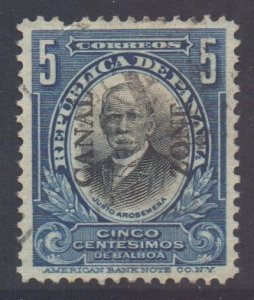 Panama Canal Zone Scott 33 - SG37, 1909 Arosemena 5c used