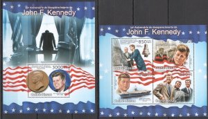 St1289 2013 Guinea-Bissau John Kennedy Glenn Space Kb+Bl Mnh