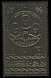 Ras al Khaima C54, MNH, Apollo 11 Astronauts gold foil
