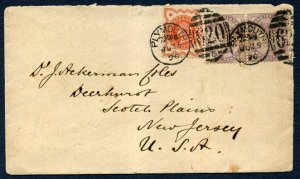 1896 Great Britain Perfin cover to United States, Plymouth 620 duplex cancels