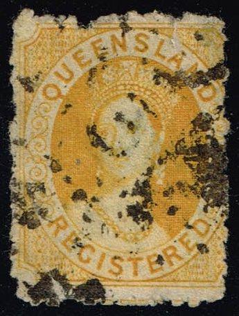 Australia-Queensland #F3 Queen Victoria; Used (50.00) (1Stars)