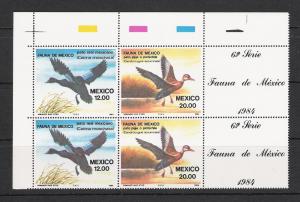 Mexico #1347a Aquatic Birds Block 4 MNH