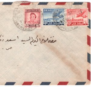 IRAQ Air Mail Cover Baghdad 1954 LEBANON Beirut Machine {samwells-covers}MA1177