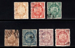 Bolivia stamps #40 - 46, used, complete set,  CV $74.00