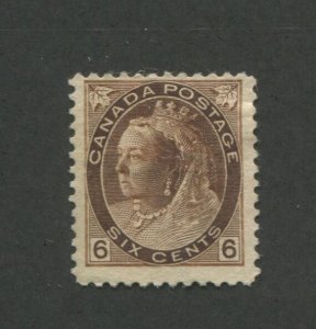 1898 Canada 6 Cent Brown Stamp Scott #80 Queen Victoria CV $200