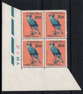 South Africa # 276 Plate Block MNH