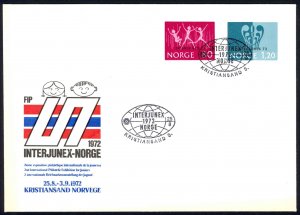 Norway Sc# 594-595 FDC (b) 1972 INTERJUNEX 72