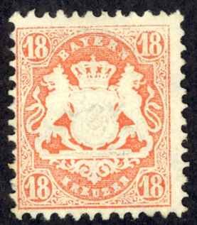 Germany Bavaria Sc# 37 MH (a) 1875 18kr Coat of Arms