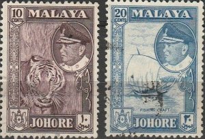 Malaya-Johore, #163/164 Used From 1960