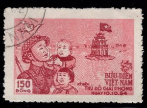 North Viet Nam Scott 22 Liberation of Hanoi  stamp CTO  NGAI  1955