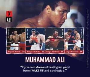 Antigua 2018 - Muhammad Ali - Sheet of 4 stamps - MNH