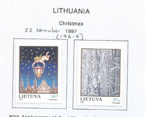 LITHUANIA - 1997 - Christmas -  Perf 2v Set - M L H