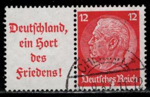 Germany Reich Scott # 422, label A10, used, se-tenant, W67