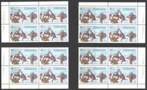 Canada Sc# 934 MNH PB Set/4 (Plate 1) 1984 $1.00 Glacier Park