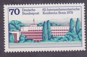 Germany 1277 MNH 1978 Parliament - Bonn 65th Interparliamentary Conference