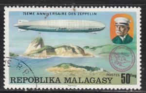 Fr Madagascar 546 Used 1976 Count Zeppelin and LZ-136