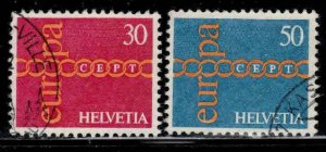 Switzerland #531-32 ~ Clpt Set of 2 ~ Europa, Chain ~ Used  (1971)