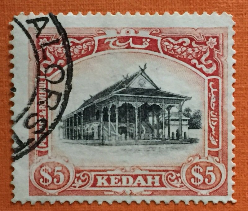 Malaya 1926 Kedah $5 MSCA Used SG#40w M2985