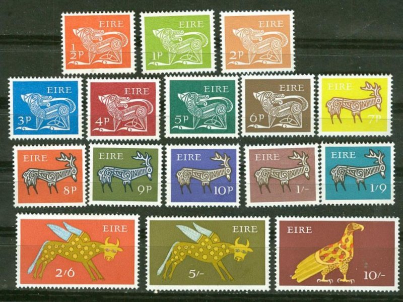 Ireland # 250-65  Animal Drawings (16)  Unused VLH