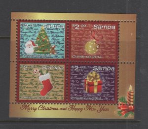 Samoa  #1196 (2014 Christmas sheet)  VFMNH CV $6.75