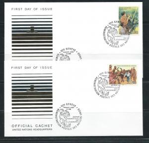 UN Geneva 167-8 1988 Voluteers UNNY Headquarters Cachet F...