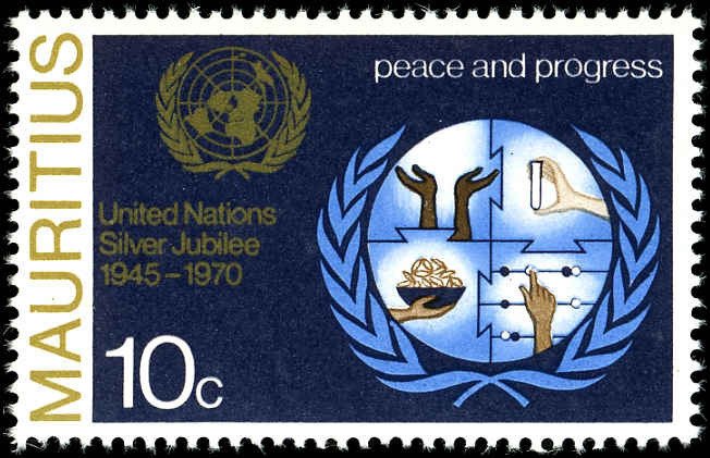 MAURITIUS Scott 374-375 VF/NH United Nations Silver Jubilee Issue