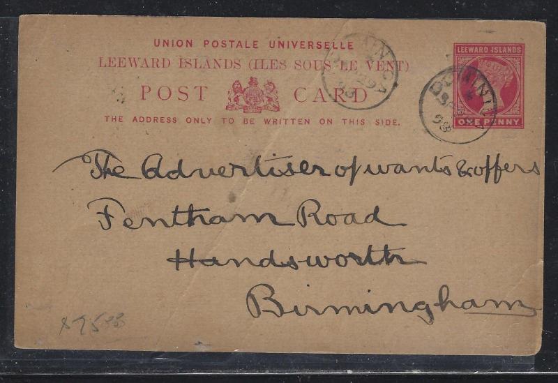 LEEWARD ISLANDS  (PP2107B)  QV 1D PSC DOMINICA TO ENGLAND WITH MSG