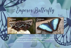 Guyana 2018 - Emperor Butterfly - Souvenir Sheet - Scott 4551 - MNH