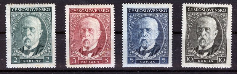 Czechoslovakia, 1930, birthday of Masaryk, complete set, Pofis 261 - 4